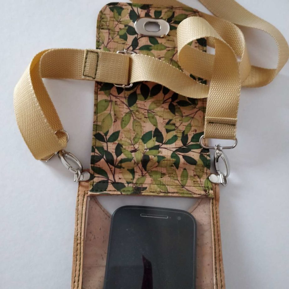 Pochette végan et tactile pour téléphone