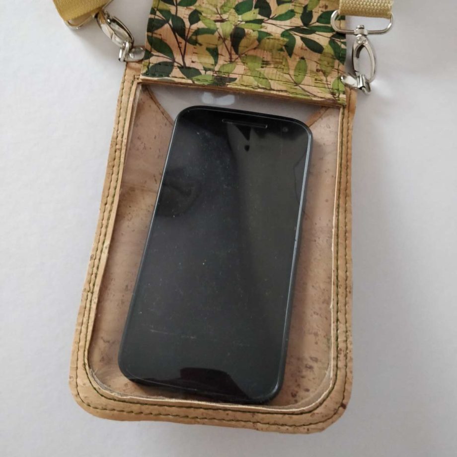 Pochette végan et tactile pour téléphone