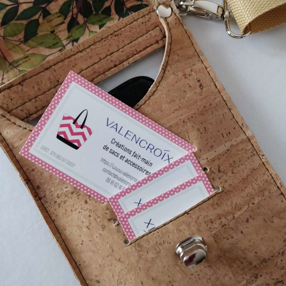 Pochette végan et tactile pour téléphone