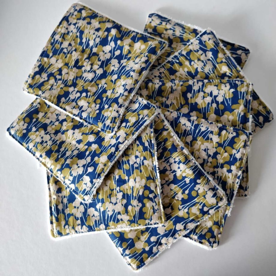 Lingettes lavables "prairie bleue"