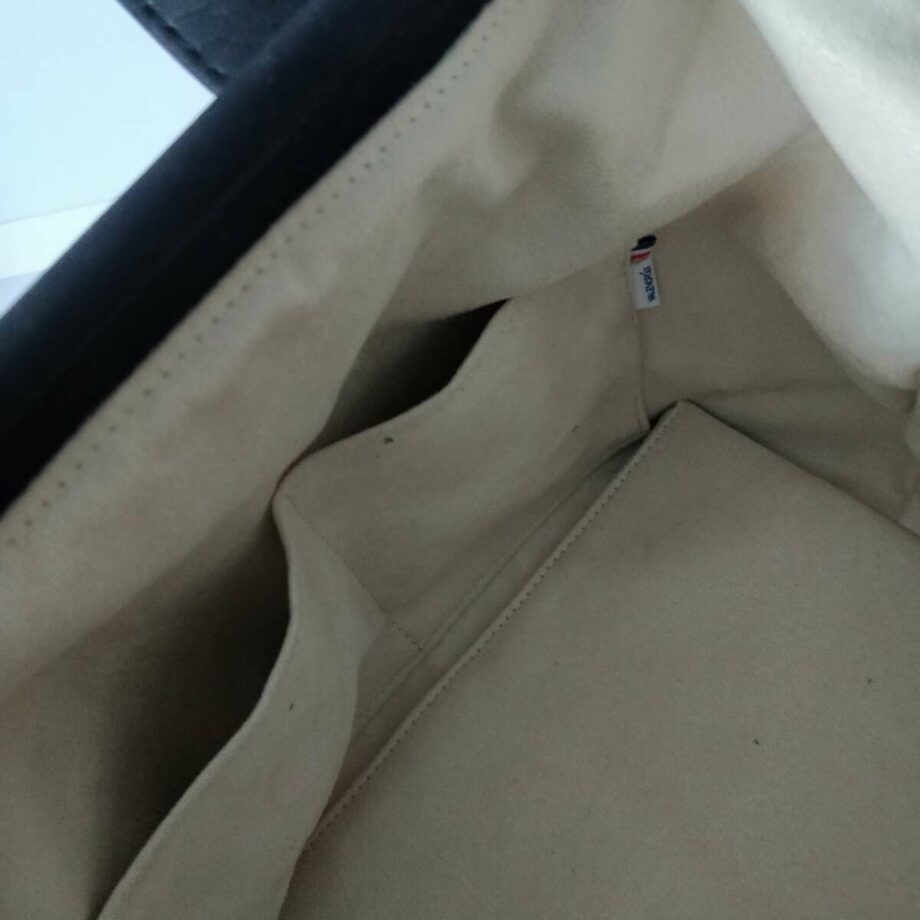 Sac "Mary Poppins" dentelle Calais Caudry sur fond vert