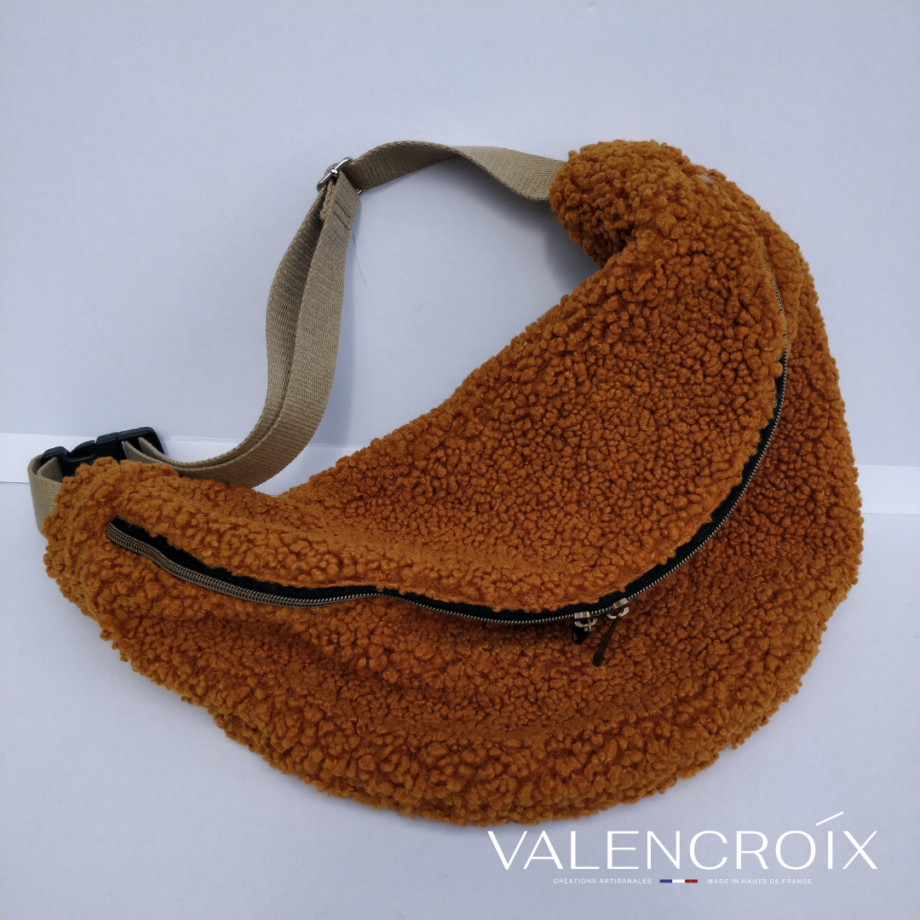 Sac banane moumoute cognac
