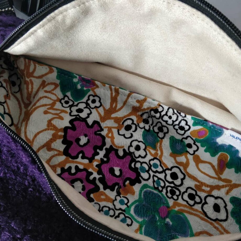 Sac banane XL bouclette coloris prune - Valencroix