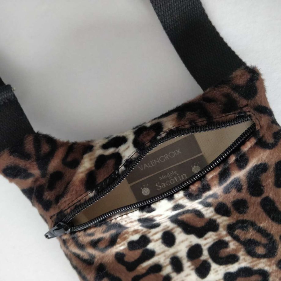 Sac bandoulière imprimé léopard