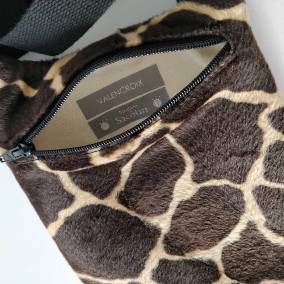 Sac bandoulière imprimé girafe