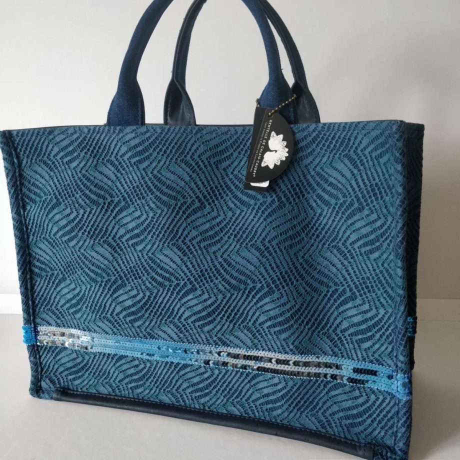 Sac cabas en dentelle de Calais - Caudry - Valencroix