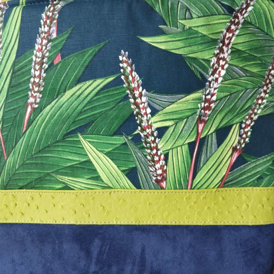 Sac cabas - imprimé ton vert-bleu