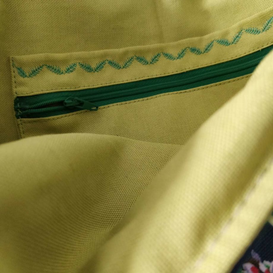 Sac cabas - imprimé ton vert-bleu