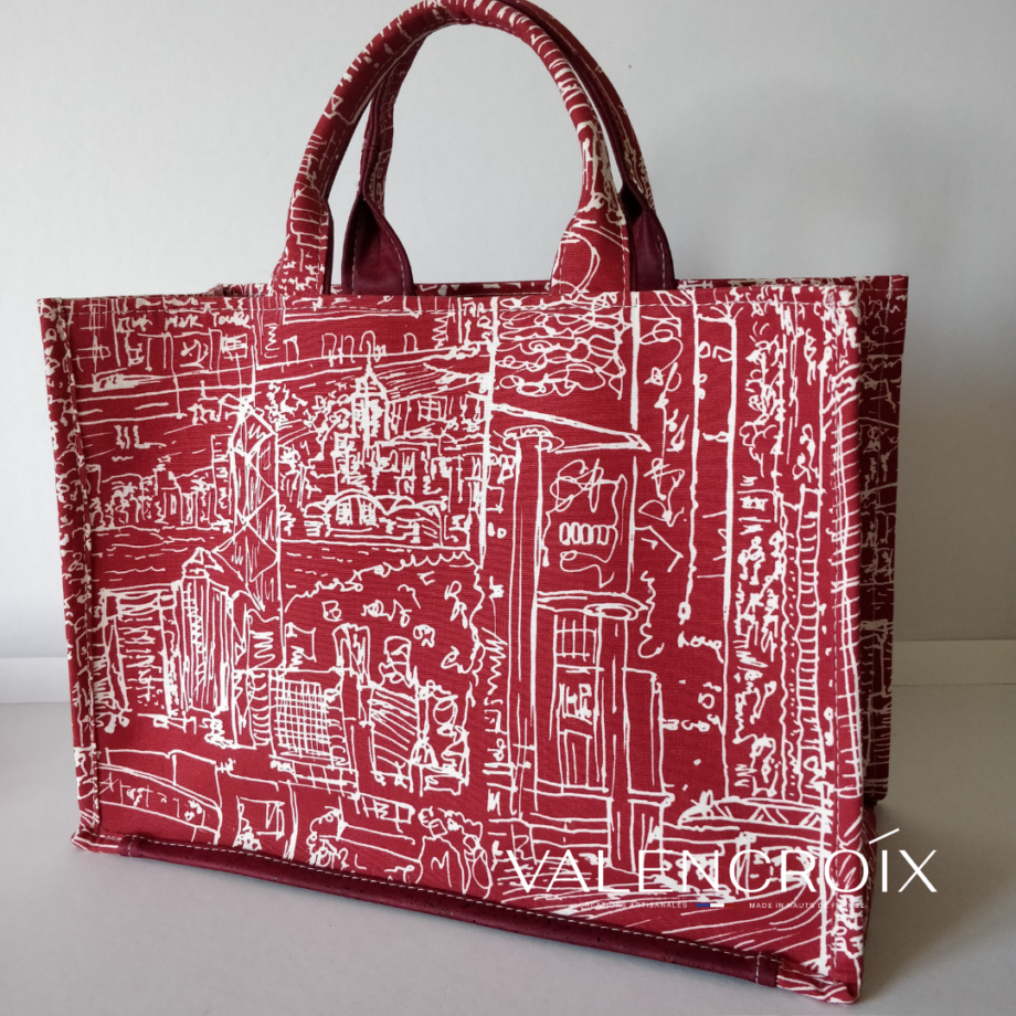 Sac cabas Hong Kong rouge blanc