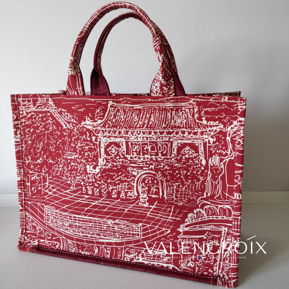 Sac cabas Hong Kong rouge blanc