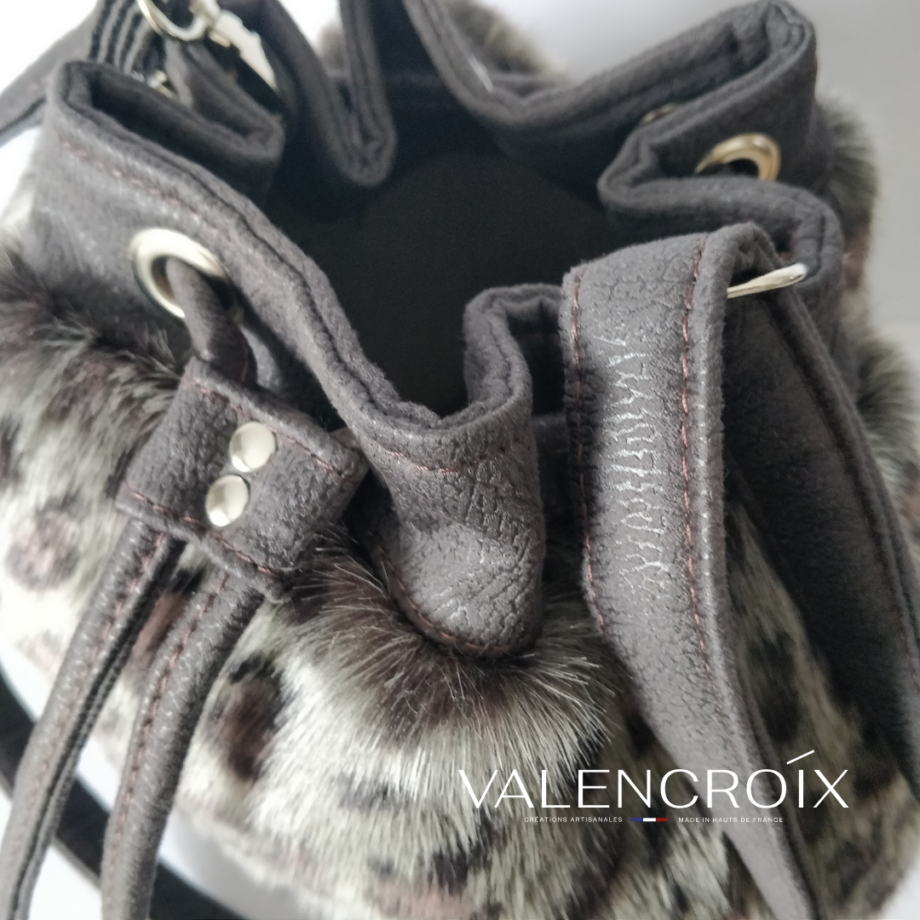 Sac seau fausse fourrure léopard - Valencroix