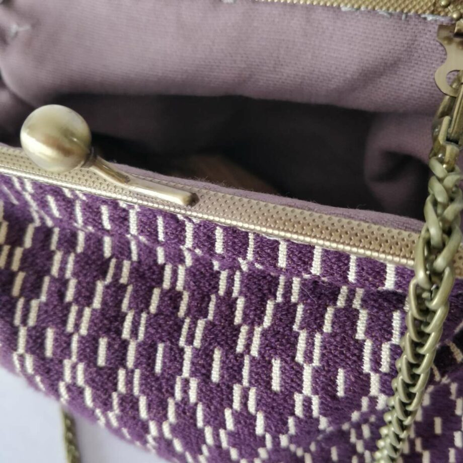 Sac fermoir clic clac Pierre Frey mauve - Valencroix