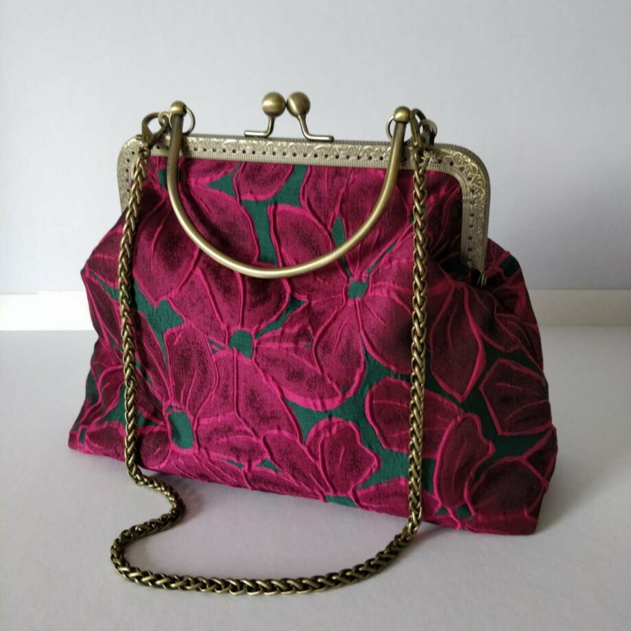 Sac fermoir clic clac fleuri 3D - Valencroix