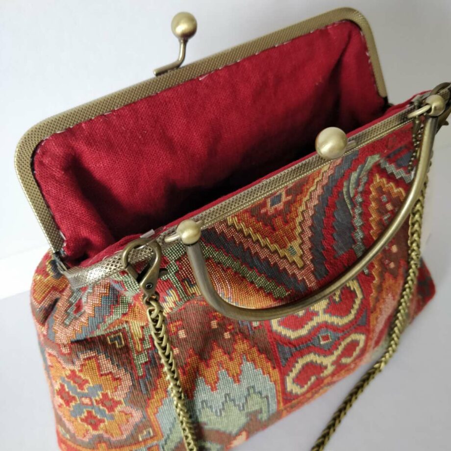 Sac fermoir clic clac jacquard géométrique - Valencroix