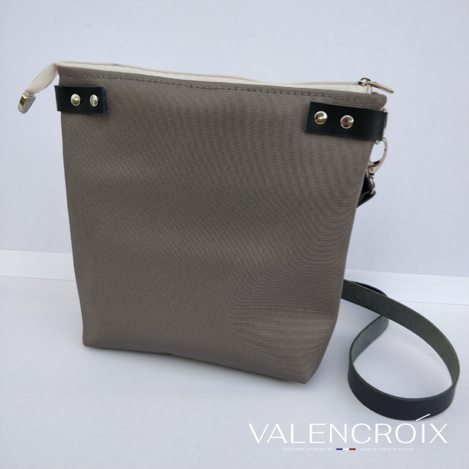 Sac seau tri-bucket beige - anse cuir