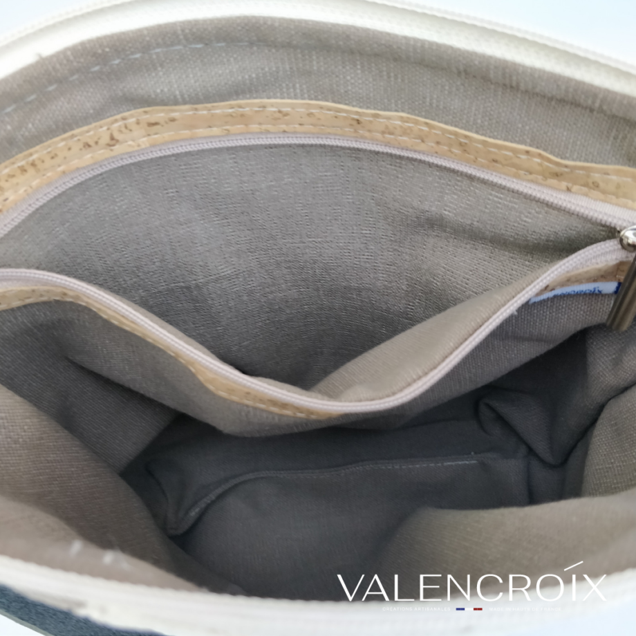 Sac seau tri-bucket beige - anse cuir