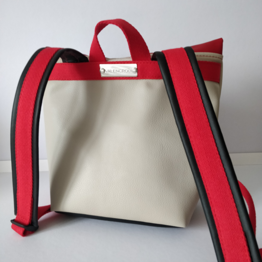 Sac à dos Troïka noir/taupe/rouge taille S - Valencroix