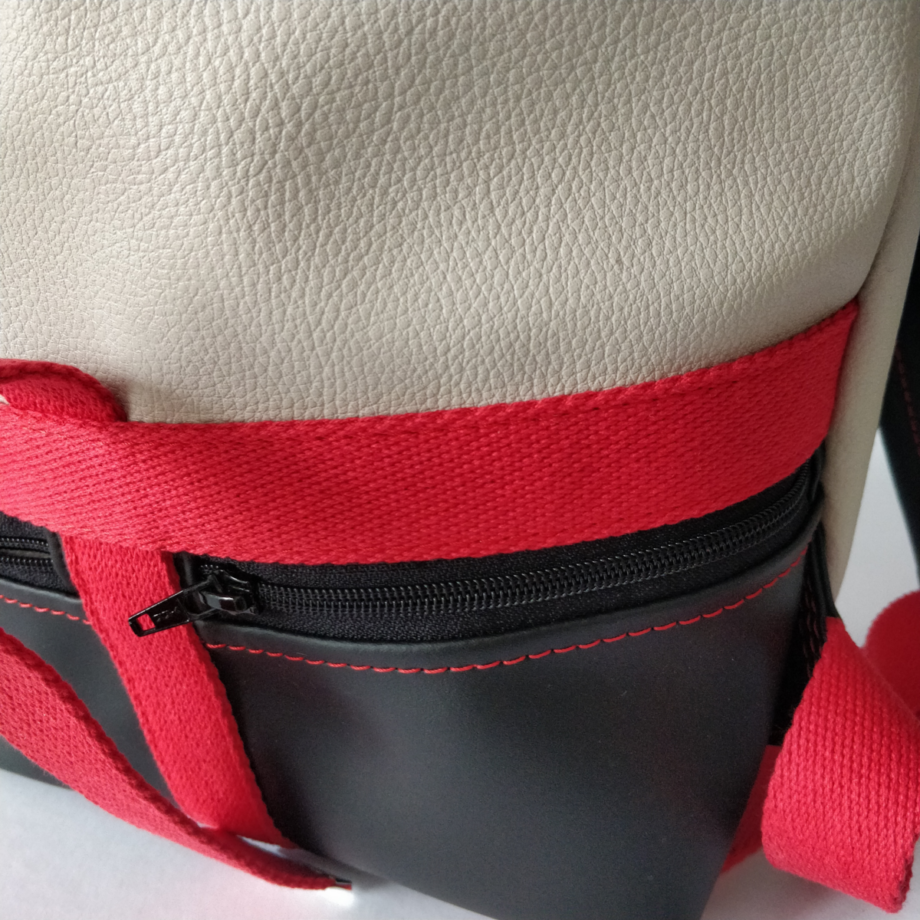 Sac à dos Troïka noir/taupe/rouge taille S - Valencroix