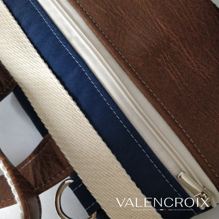 sac à dos  Volte marine et marron - Valencroix