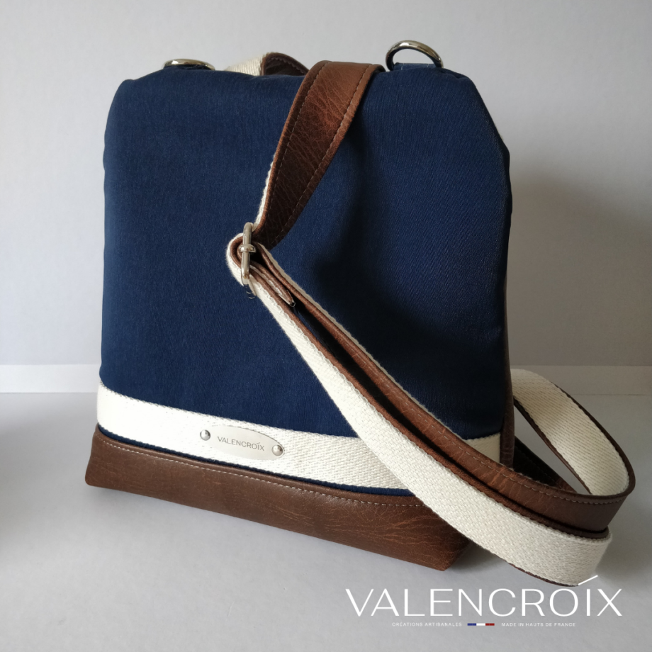 sac à dos  Volte marine et marron - Valencroix