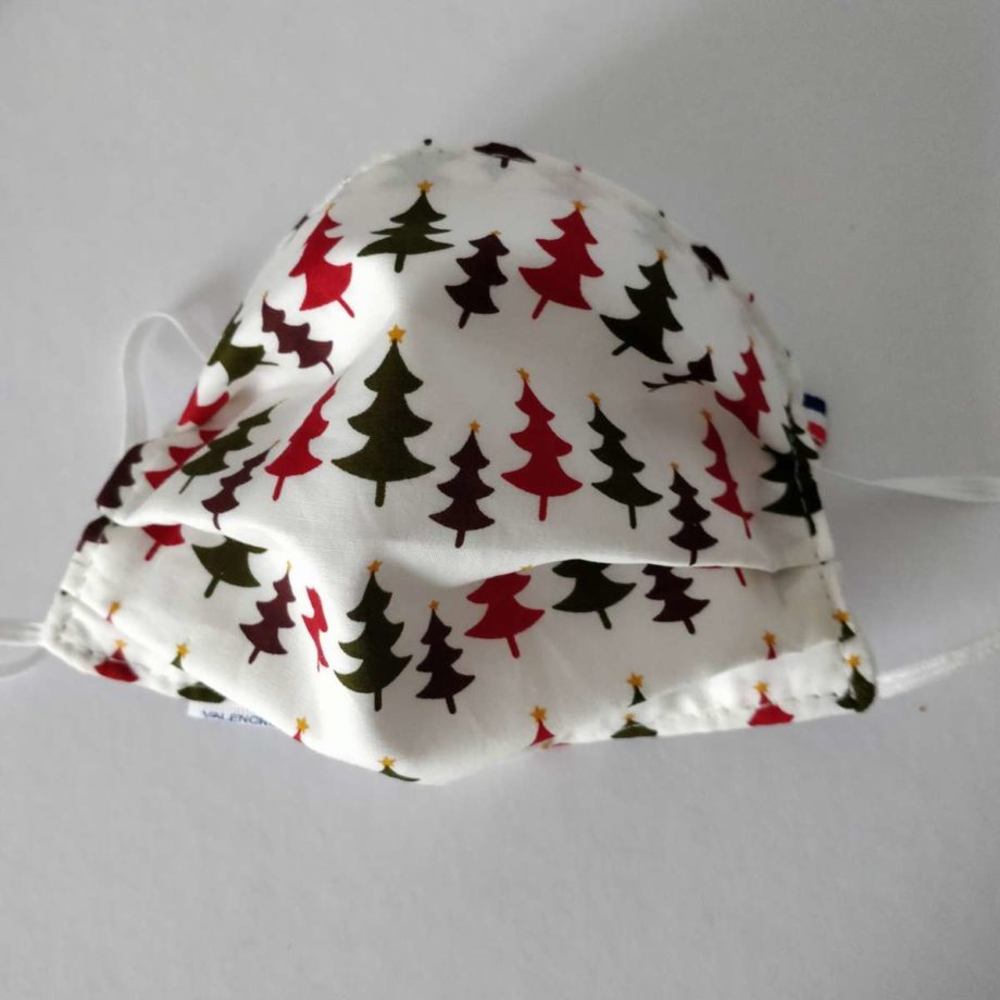 Masque barrière enfant - Noël sapins