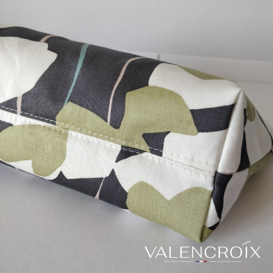 Trousse zippée grande taille imprimée vert