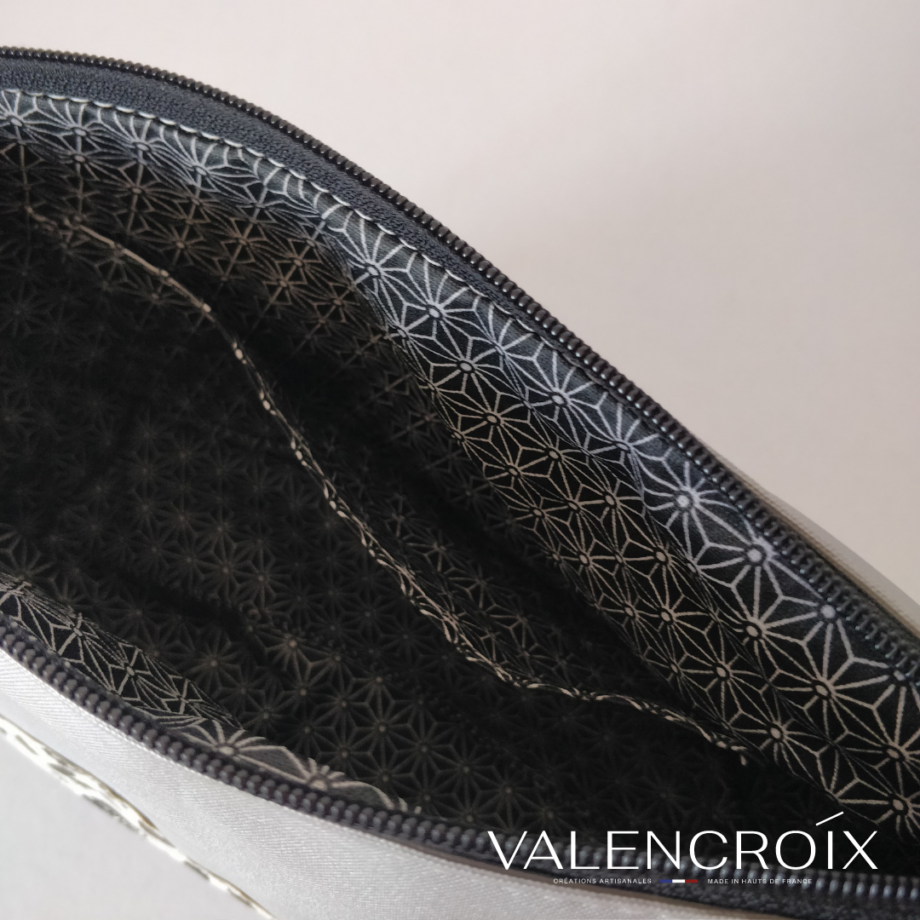 Trousse zippée grande taille grise