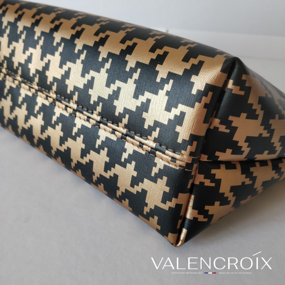 Trousse zippée grande taille doré/noir