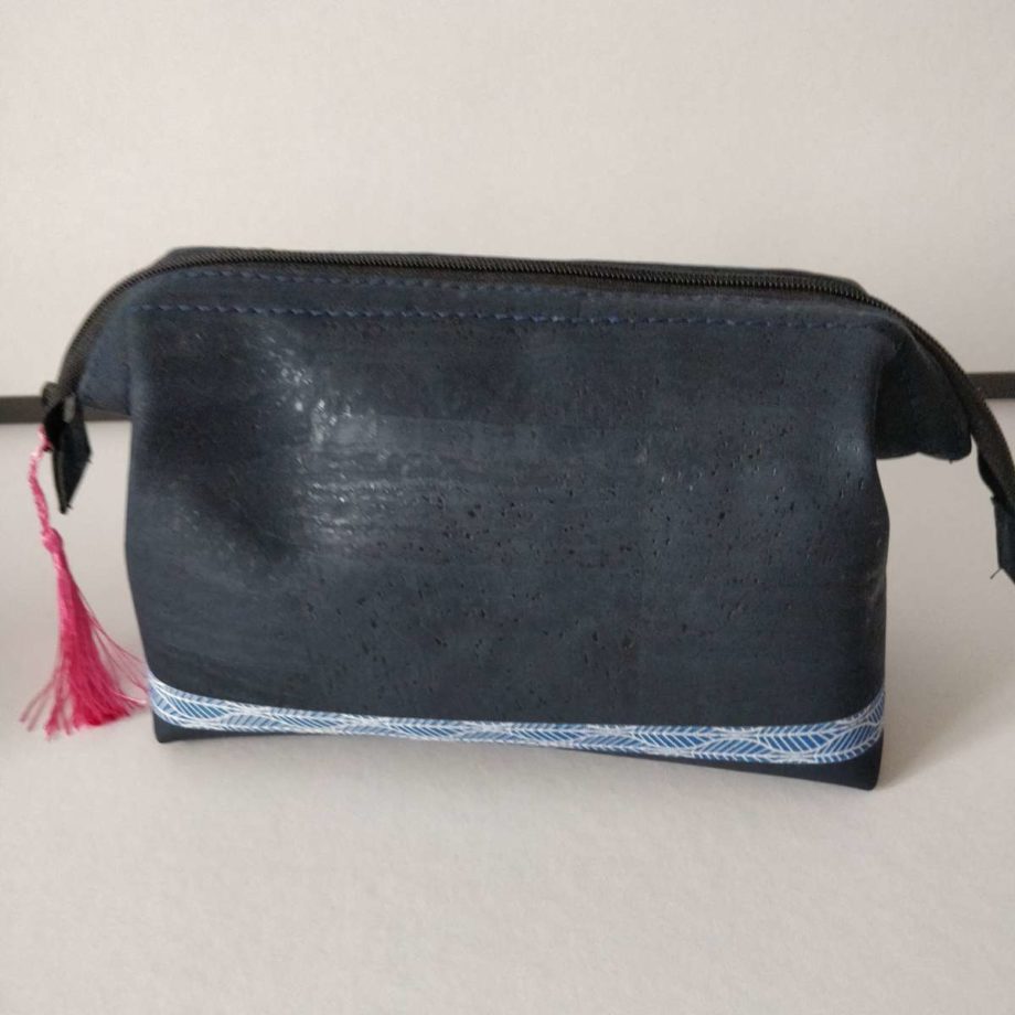 Trousse avec armature - liège de luxe marine